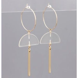 Wedge & Bar Dangle Hoops